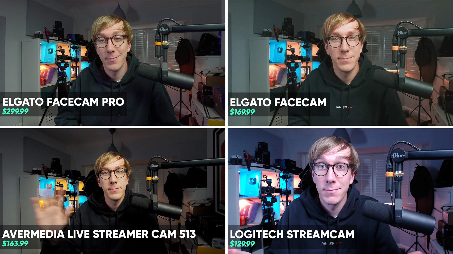 Facecam Pro vs AVerMedia PW513 Logitech Streamcam Facecam