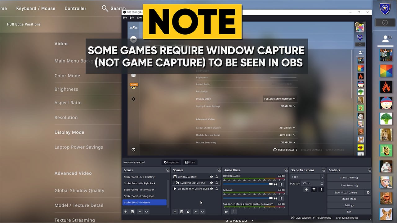 Using Window Capture in OBS to fix Game Capture not working