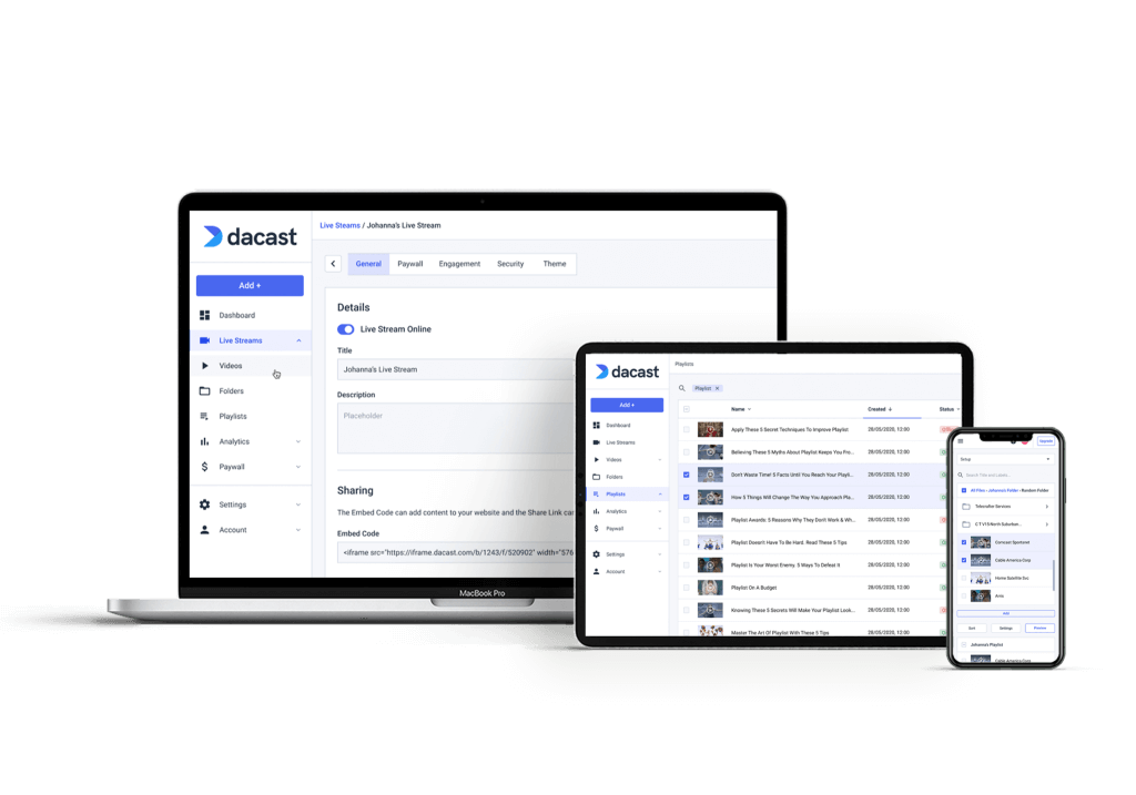 Dacast Multi-User Access