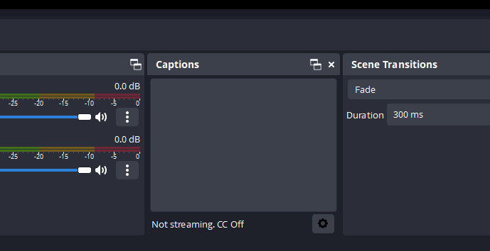 Enable the Captions Dock in OBS Studio