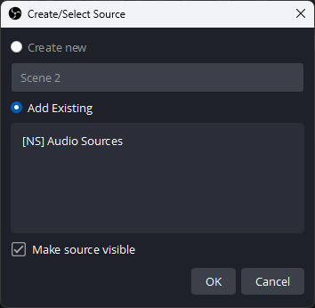 Adding a Nested Source in OBS
